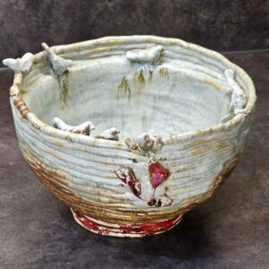 Große Keramikschale Vogelinsel